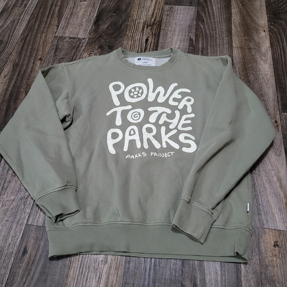 Parks Project Green Sweatshirt Womens Size Large Power To The Parks